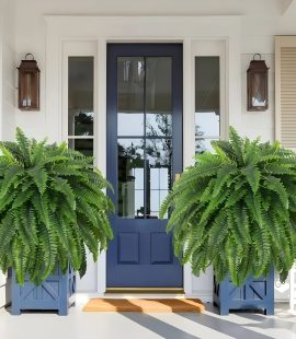 38leaves fern, artificial fern plant set of2, faux fern plant, home.office, garden, indoor and outdoor decor use faux b plant